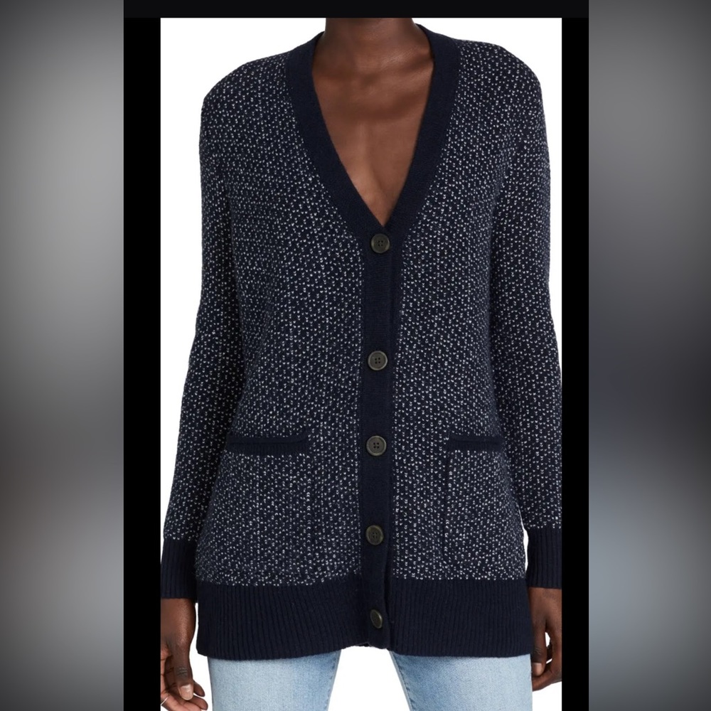 Madewell Bird’s Eye Maysfield Cardigan Size Small